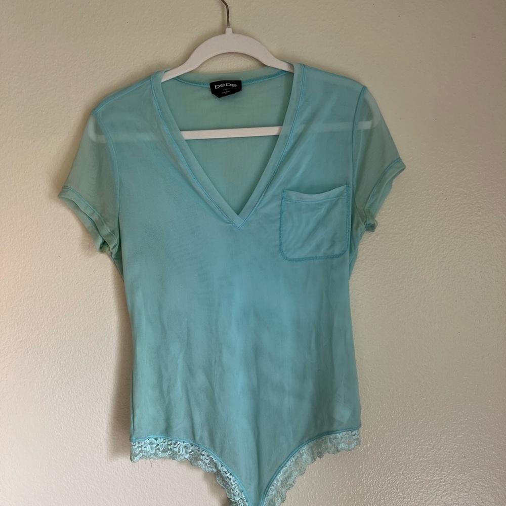 Bebe mesh t shirt bodysuit